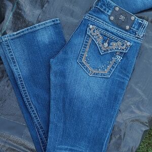 Women's Blue Embellished MISS ME Jeans